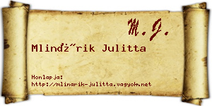 Mlinárik Julitta névjegykártya